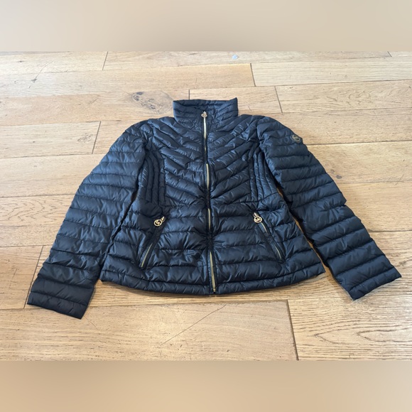 Michael Michael Kors Packable‎ Down Fill Black Puffer Jacket Women’s Sz S - Picture 1 of 8